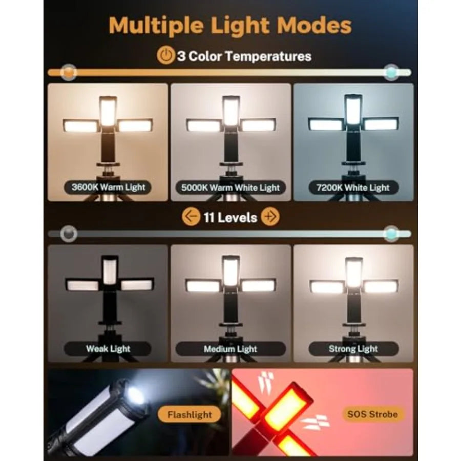 Telescopic Camping Light 12000mAh Rechargeable Collapsible Lantern With Stand