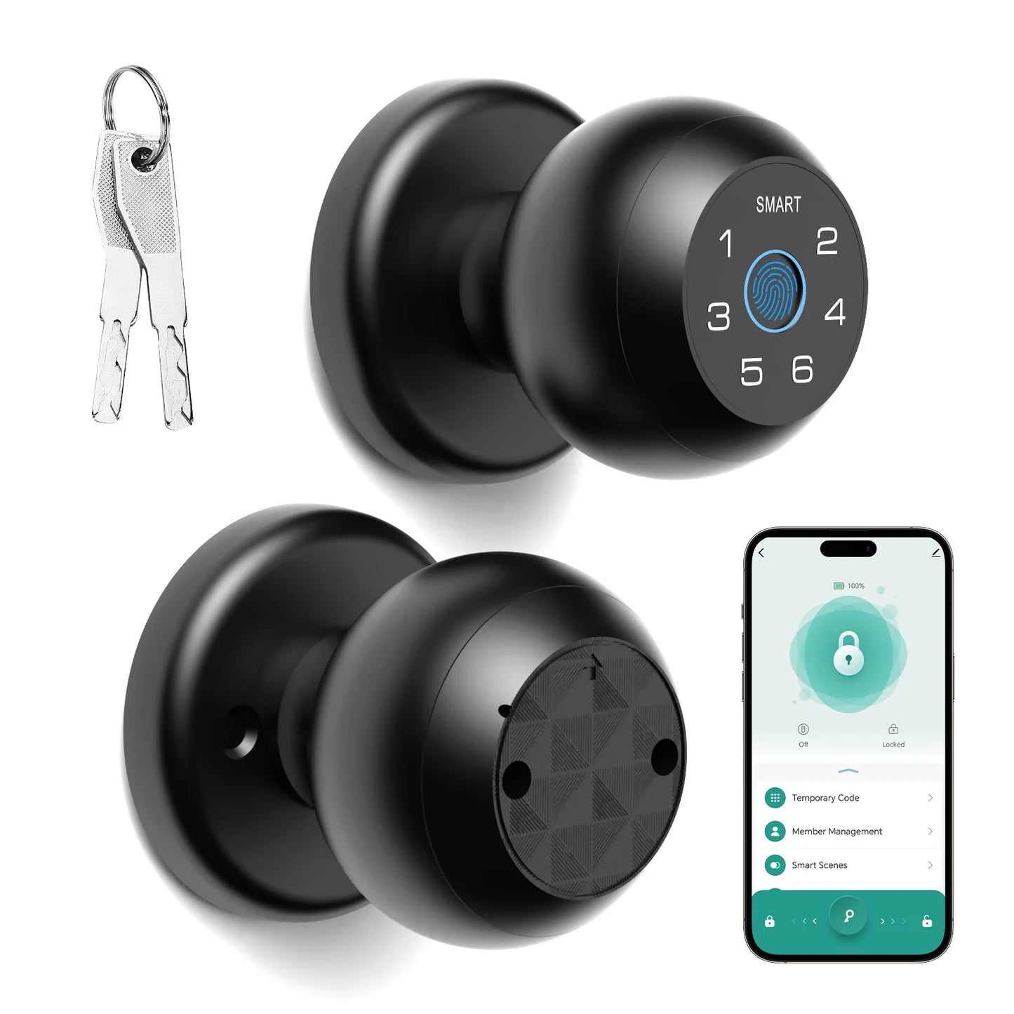 Viladepot Ball Shaped Smart Lock Fingerprint App Keypad