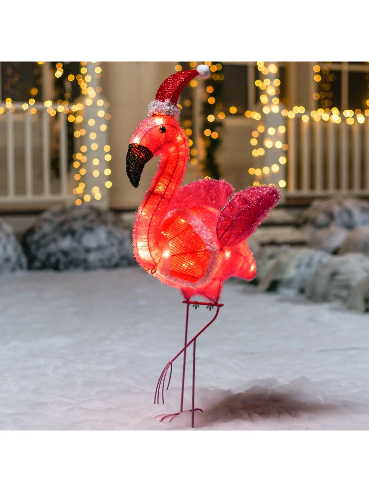 Joyfy Flamingo Yard Light With 30 LED Christmas Outdoor Decoration