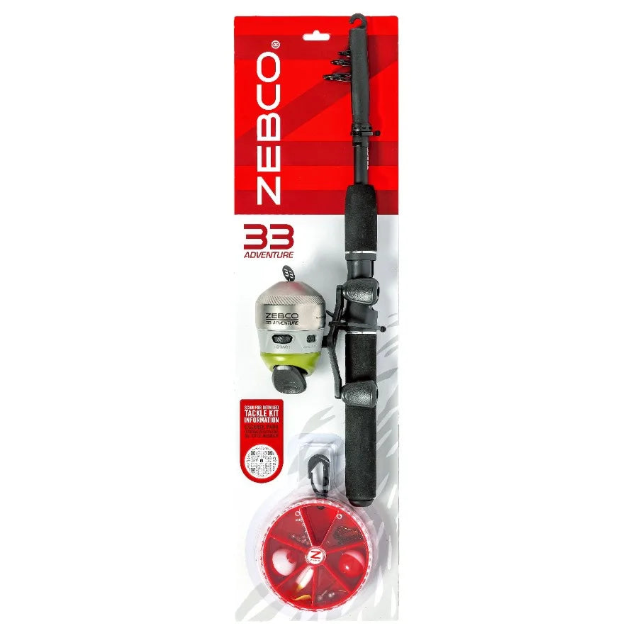 Spincast Reel and 2 Piece Fishing Rod and Tackle Combo