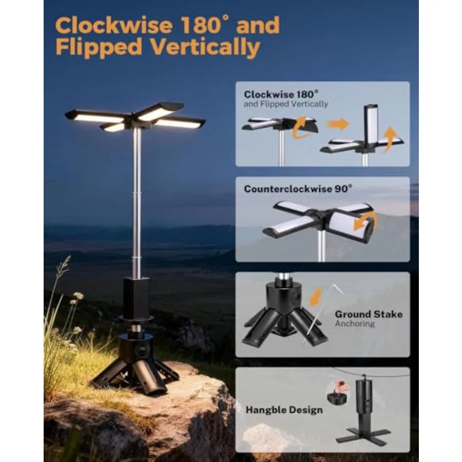 Telescopic Camping Light 12000mAh Rechargeable Collapsible Lantern With Stand