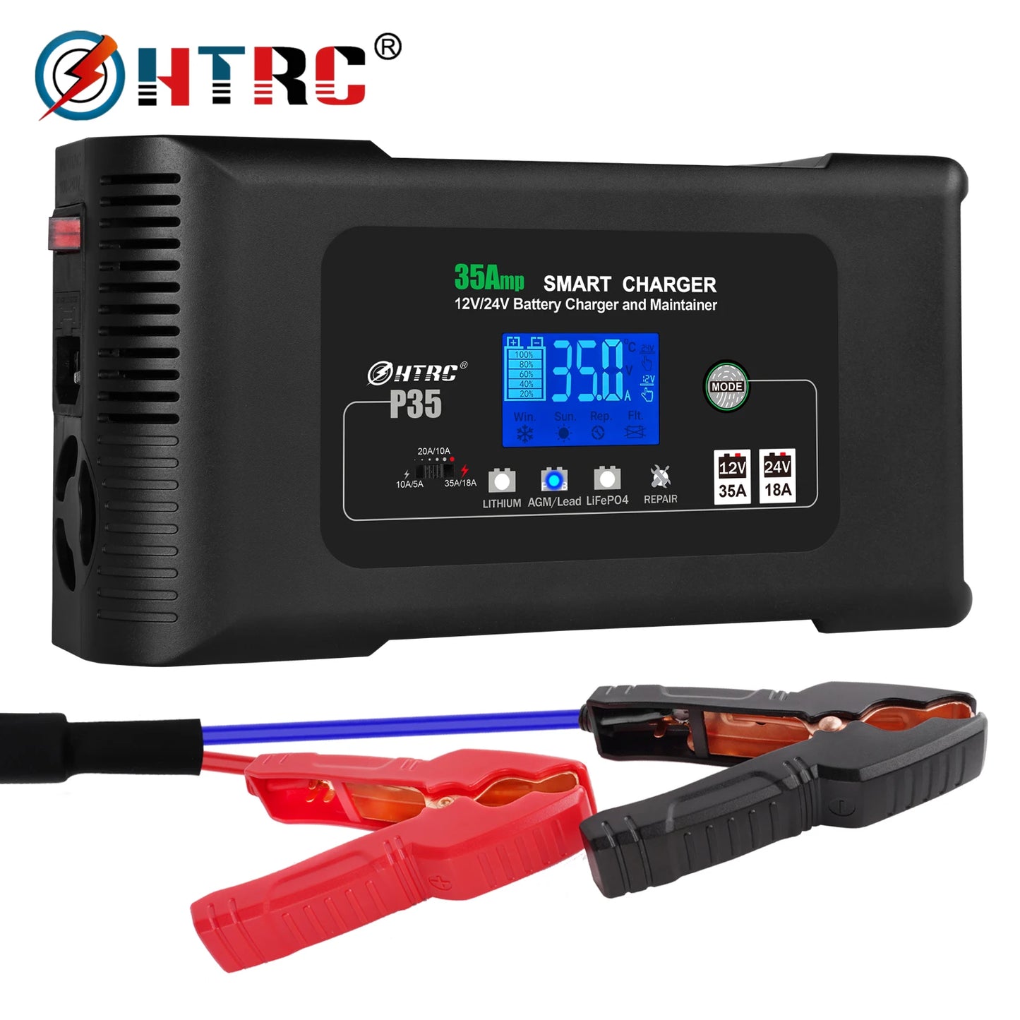 HTRC P35 Car Battery Charger 12V 24V Smart Charging