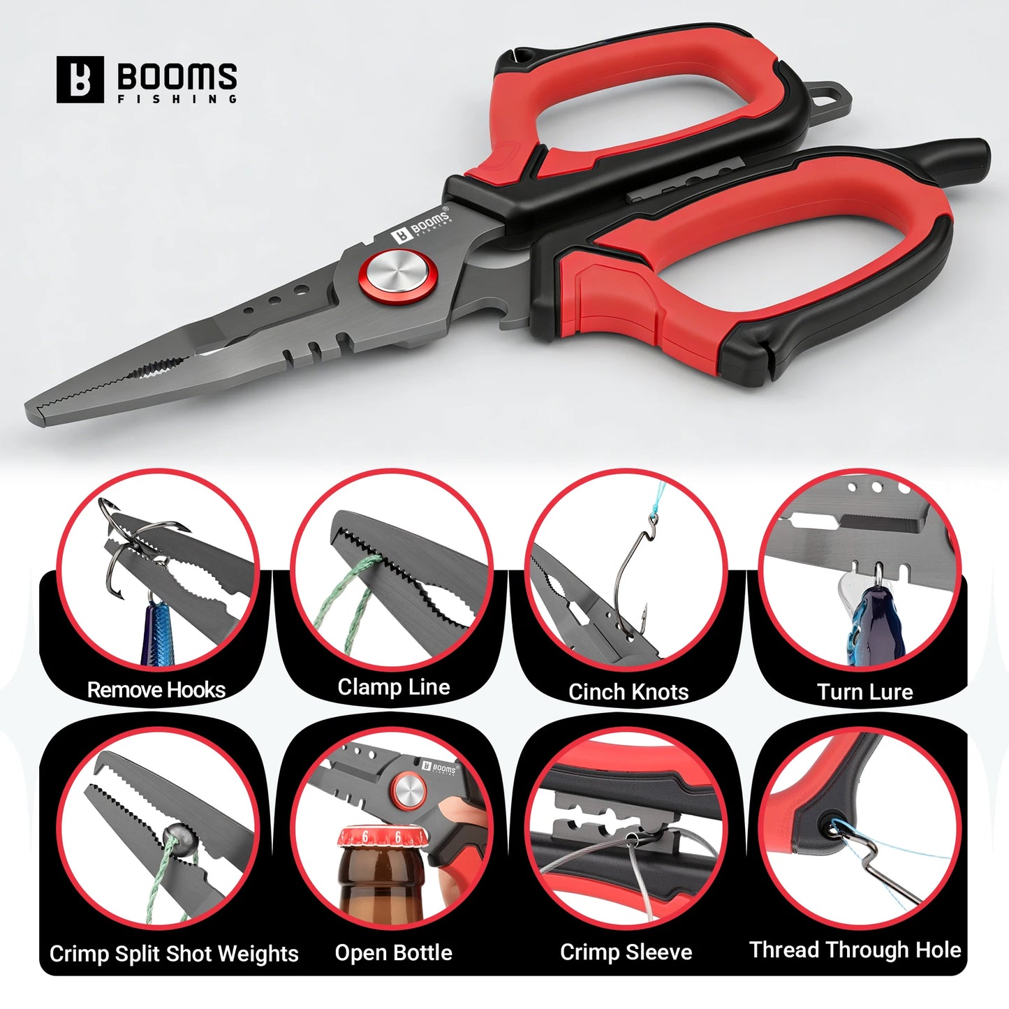 Booms Fishing H07 Stainless Steel Pliers For Fishing Split Ring Hook Remover