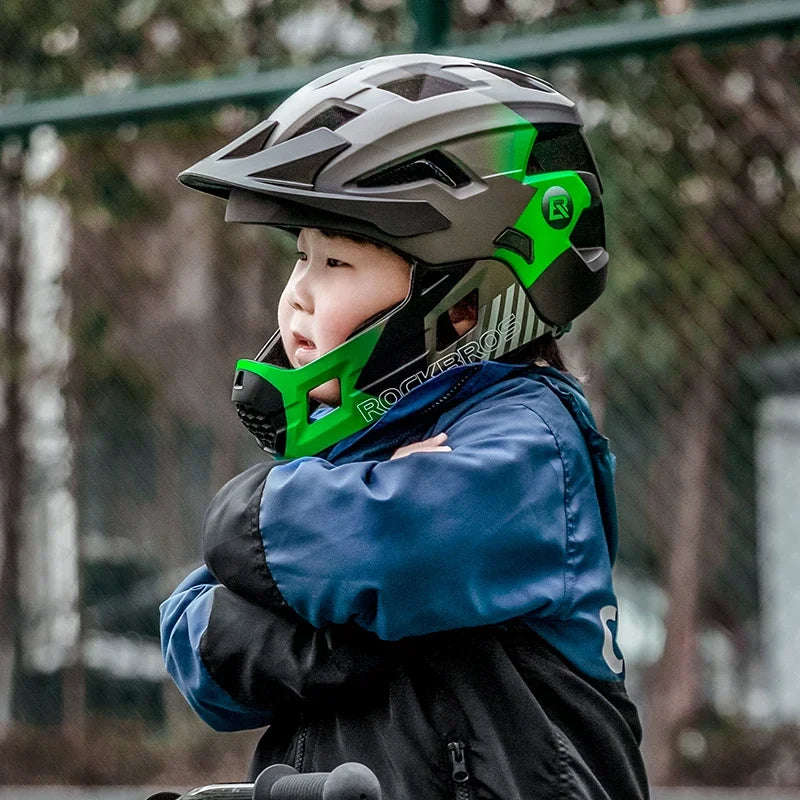 ROCKBROS Kids Full Face Helmet for MTB Road Cycling Safety