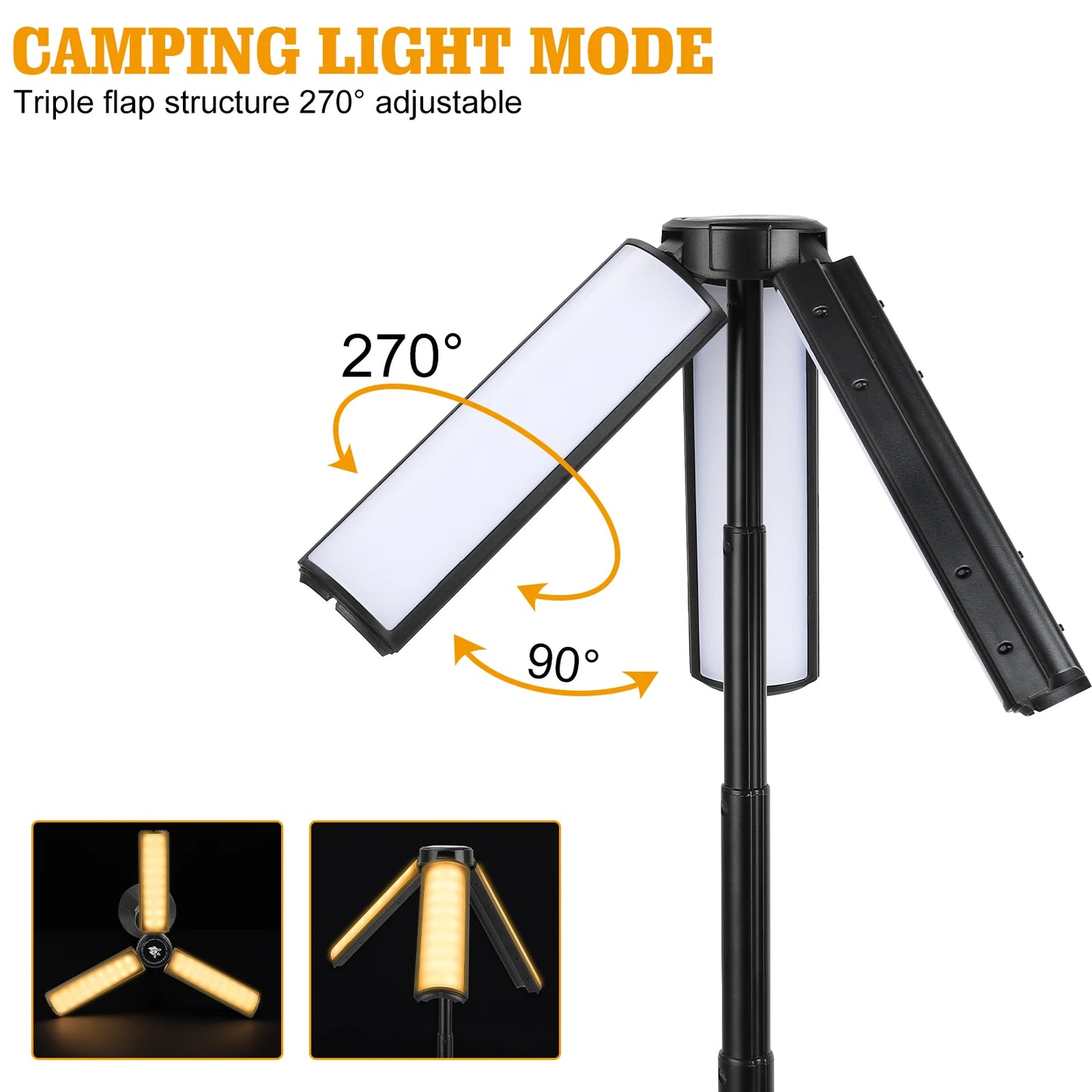 2 In 1 Rechargeable Camping Lantern And Flashlight Telescopic Outdoor Hook
