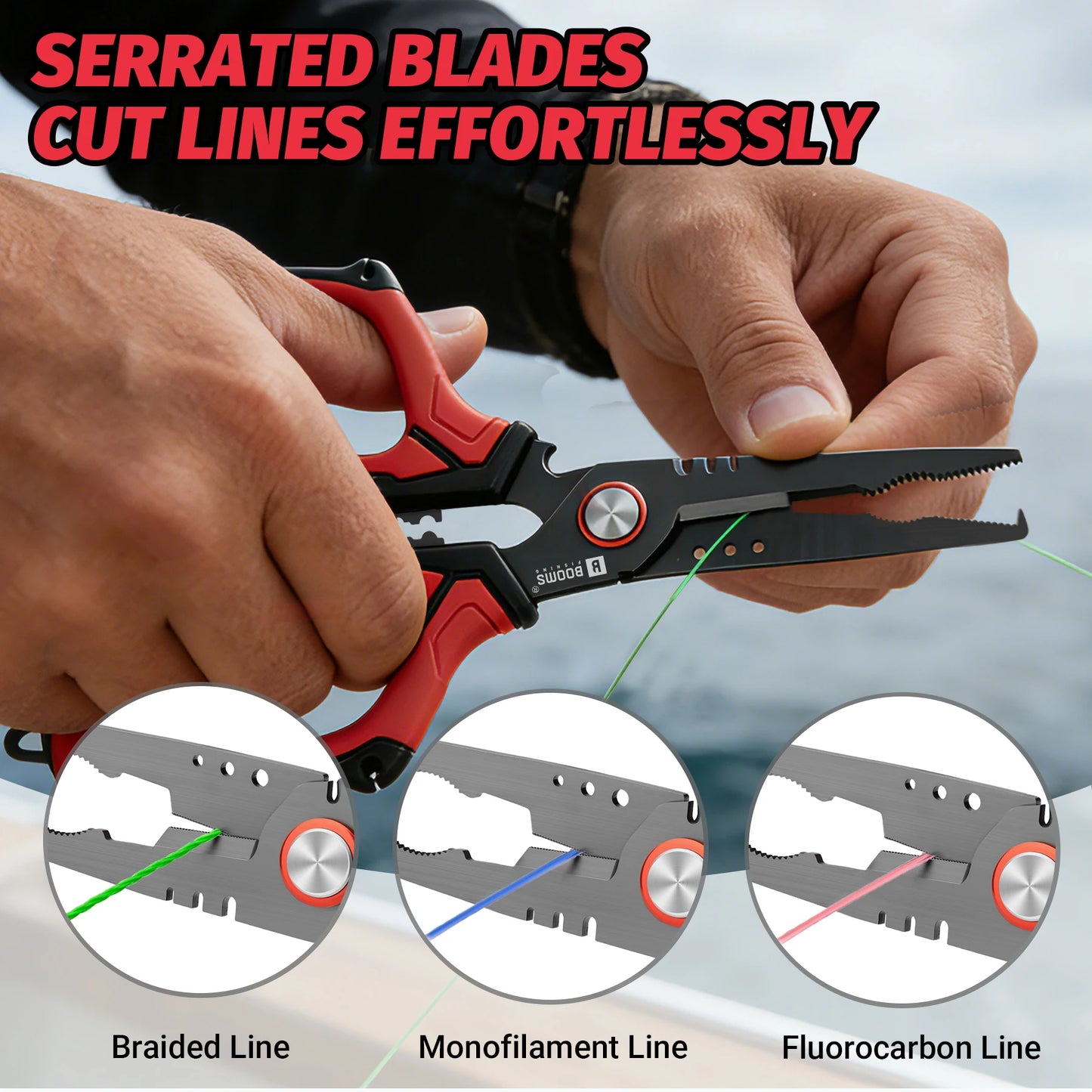 Booms Fishing H07 Stainless Steel Pliers For Fishing Split Ring Hook Remover