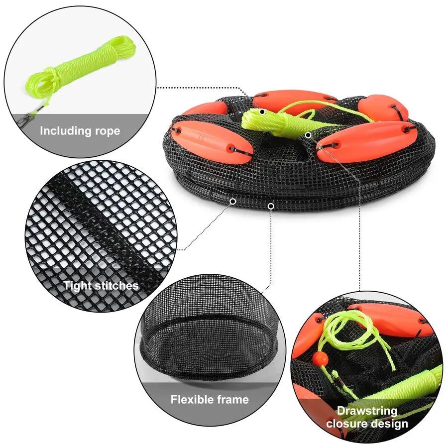Foldable Floating Fishing Basket for Live Fish Heavy Duty