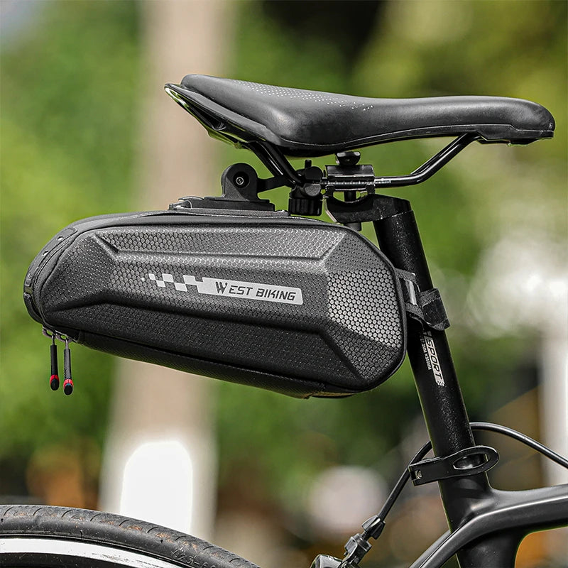 West Biking Portable Bicycle Saddle Bag Waterproof Hard Shell