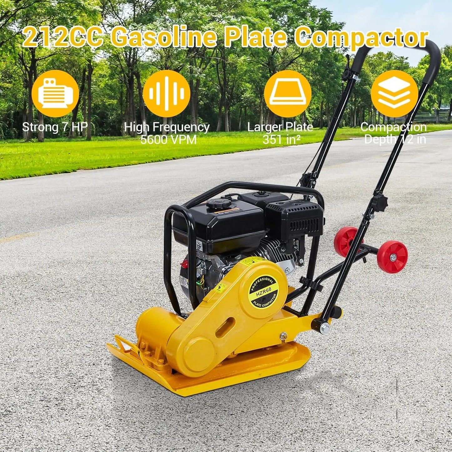 Twister CK Plate Compactor 7HP 212cc Gas Engine 4200 Lbs