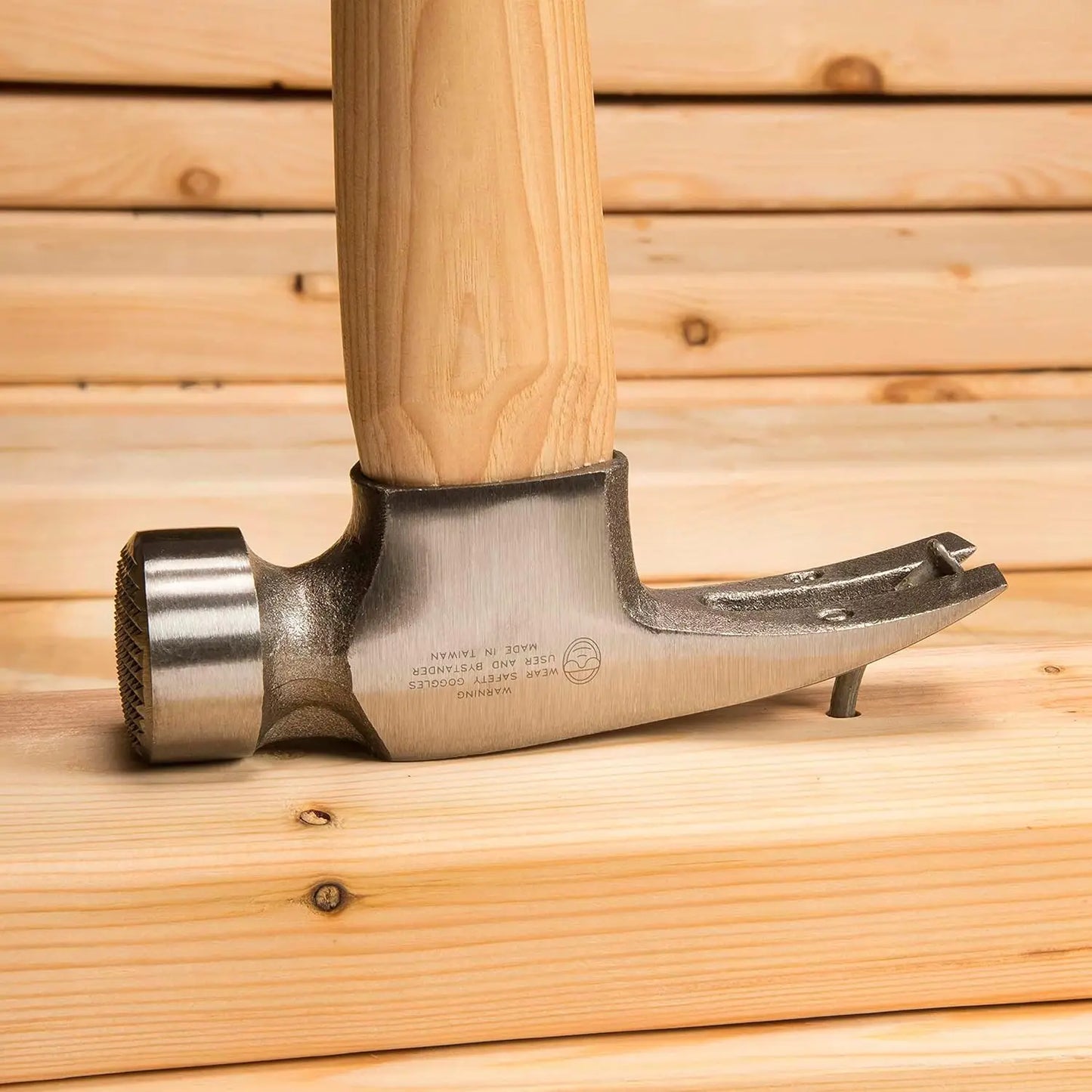 NONEDIY Framing Hammer With Milled Face Hickory Handle