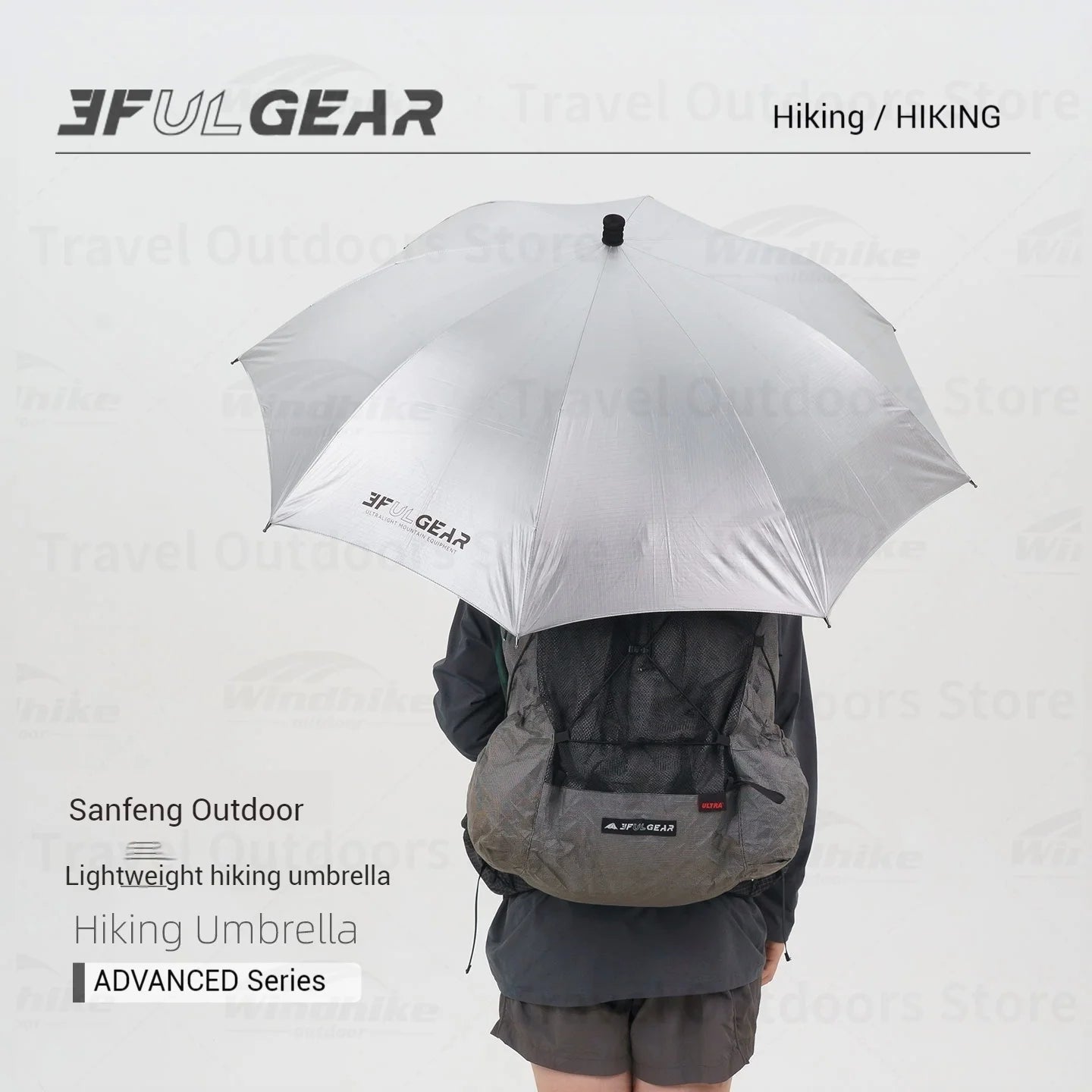 3F UL GEAR Ultralight Outdoor Hiking Umbrella Carbon Fiber Rainproof