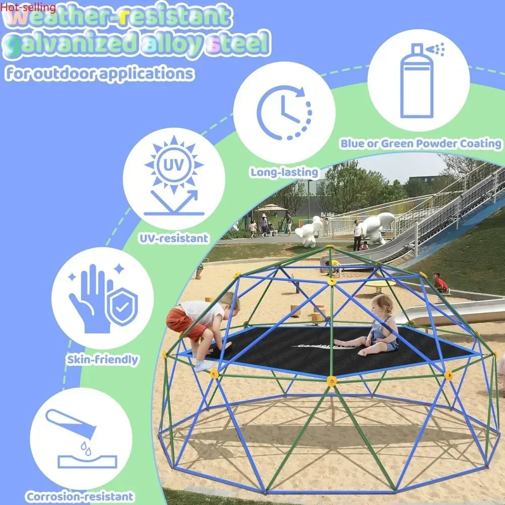 Wooden Outdoor Dome Climber With Hammock For Kids Garden Playset
