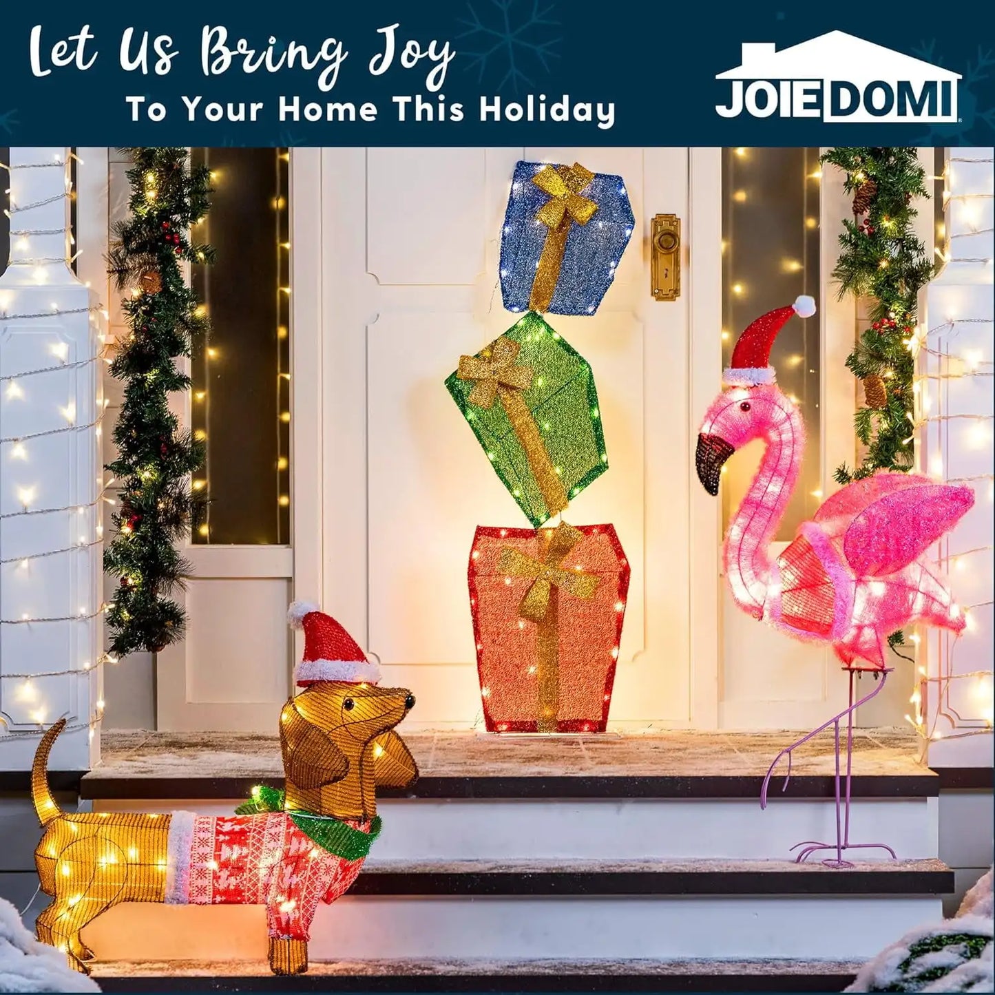 Joyfy Flamingo Yard Light With 30 LED Christmas Outdoor Decoration