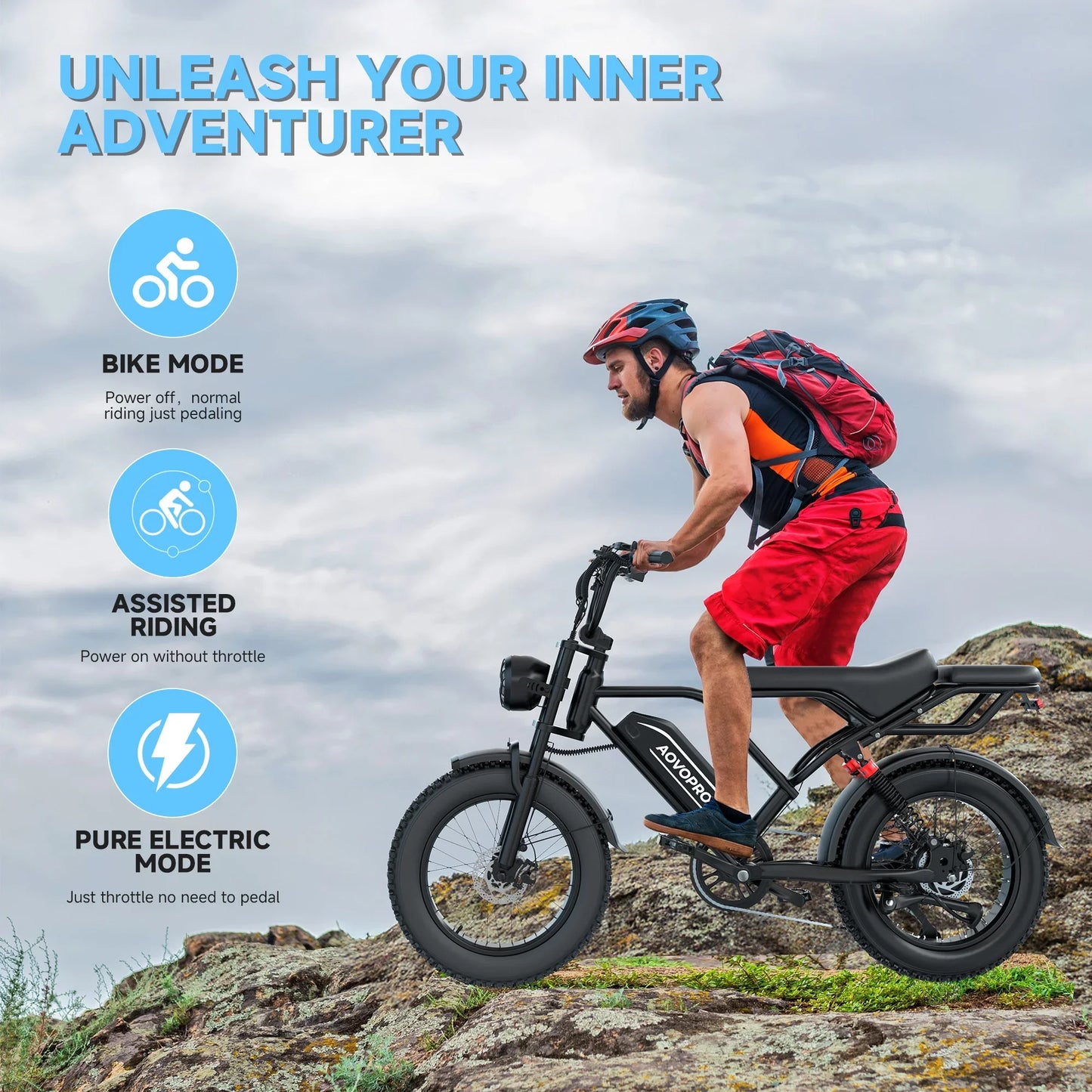 AOVOPRO AP20 Electric Bike 1500W Fat Tire