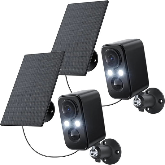 Security Cameras Wireless Outdoor Indoor Home Surveillance WiFi Solar Powered