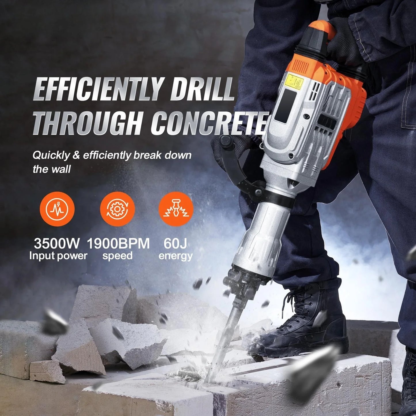 Succebuy Demolition Jack Hammer 1500W 2200W 3500W Heavy Duty