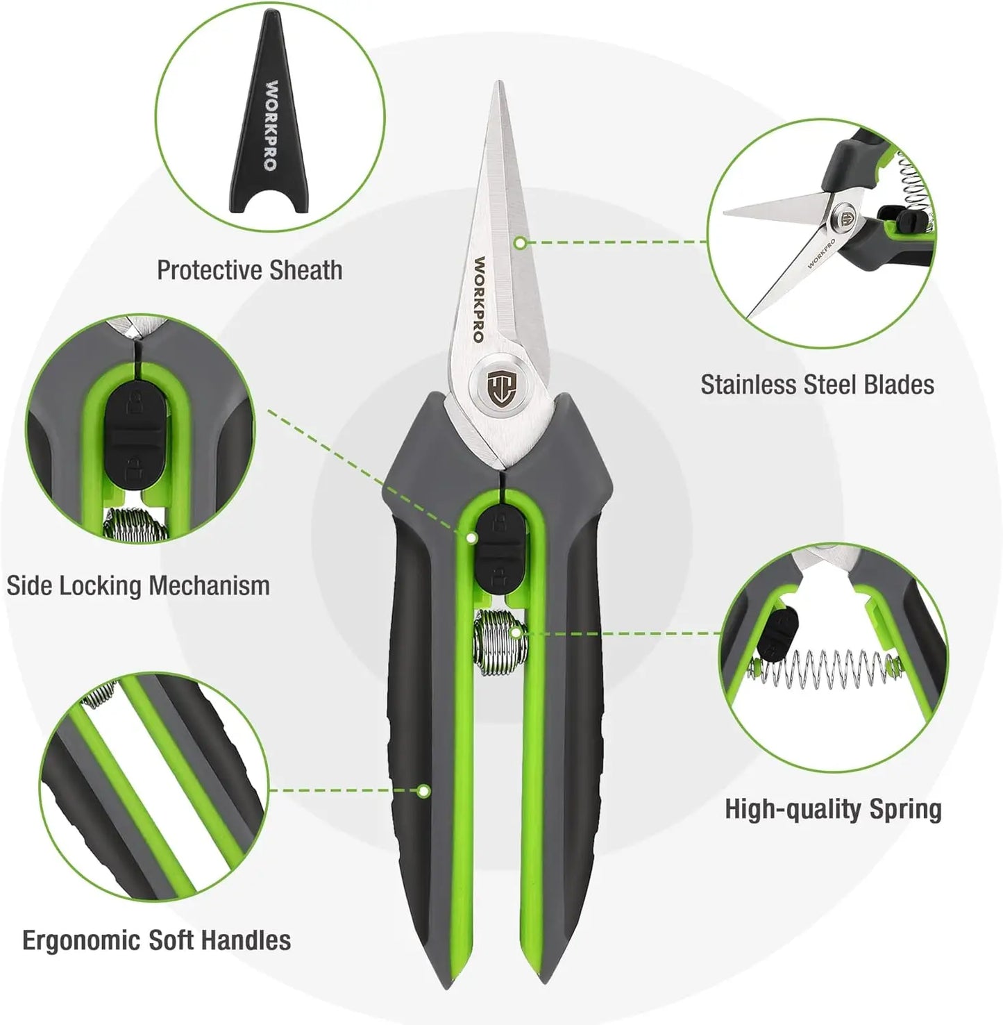 Premium Garden Pruning Shears 2 Pack Bypass And Straight Scissors