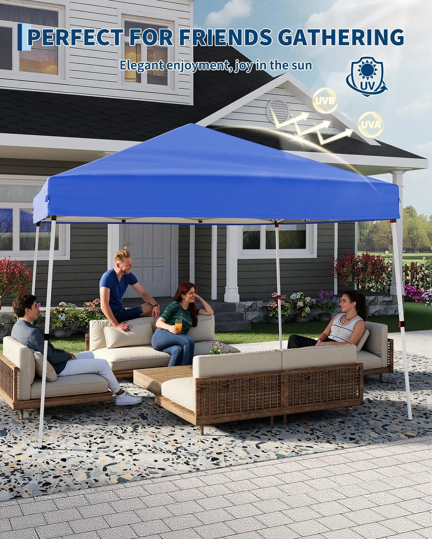 HiMISS Pop Up Canopy Tent Slant Leg Shelter UV Protection