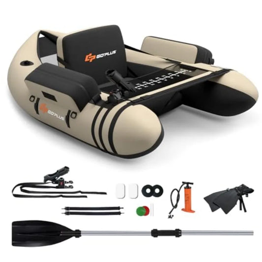 Inflatable Belly Boat For Fishing With Ruler And Pump Straps