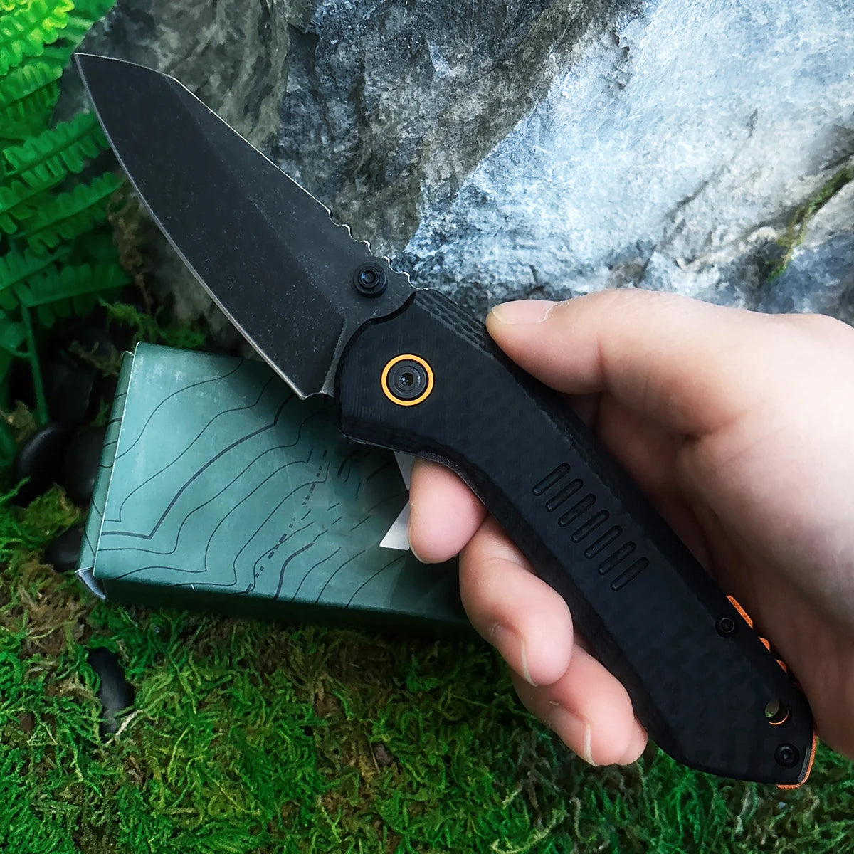 EDC Folding Pocket Knife With G10 Handle For Survival