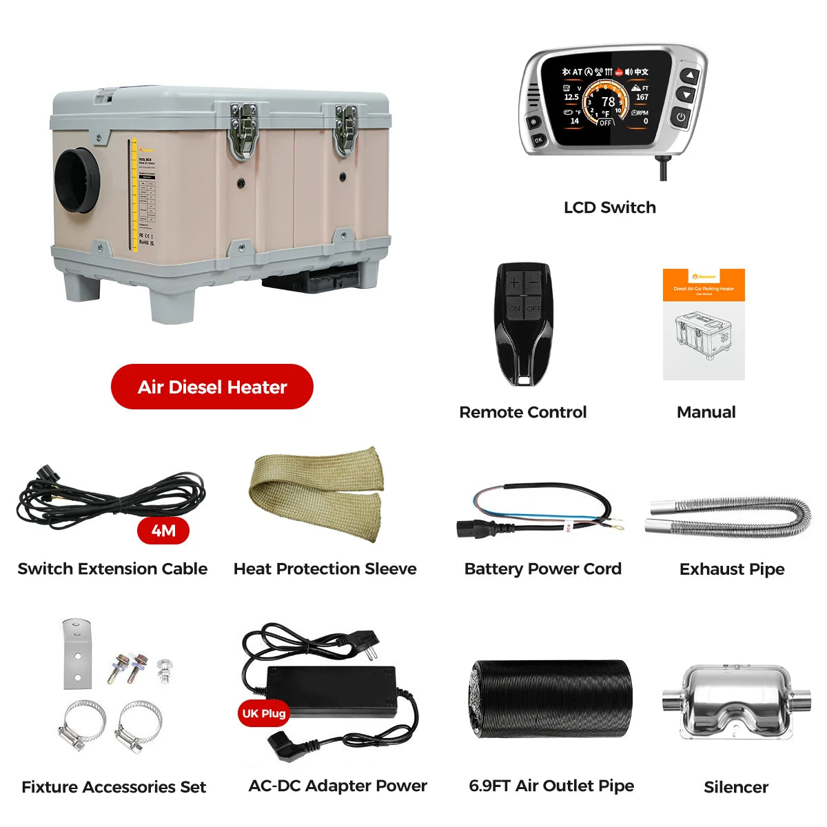 Sunster 8KW Portable Diesel Vehicle Heater With Bluetooth App