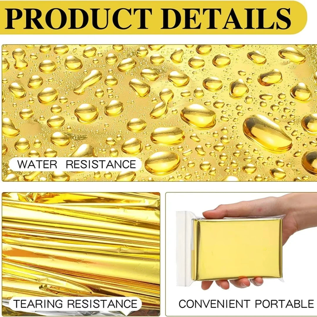 Emergency Thermal Blanket Folding Waterproof Windproof Survival First Aid