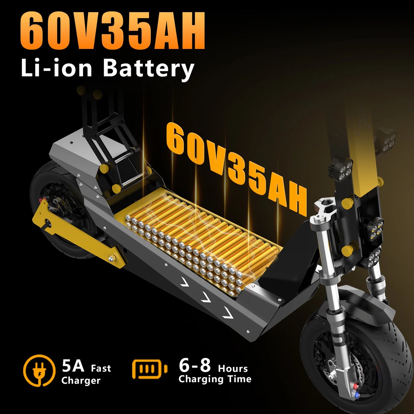 Terrosor Dual Motor Electric Scooter 6000W 50 MPH 60V