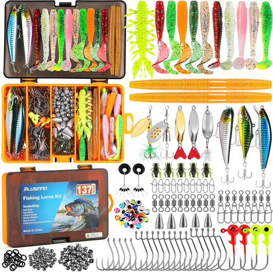 137 Piece Fishing Tackle Box With Lures And Accessories