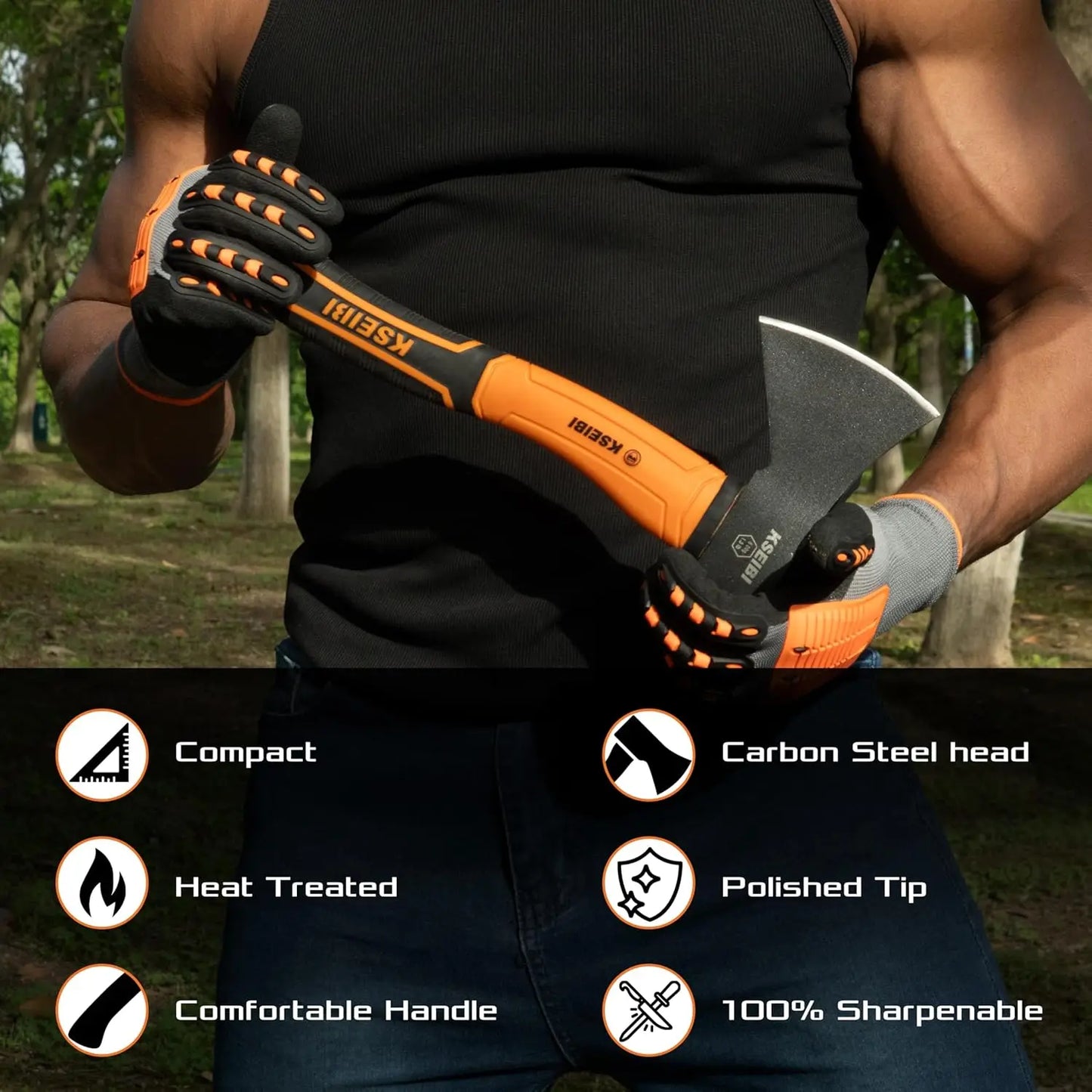 Outdoor Camp Hatchet With Forged Steel Blade And Anti Slip Handle