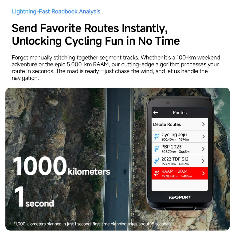 iGPSPORT BiNavi Bicycle GPS Computer With Touchscreen Map Navigation