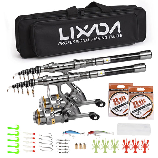 Telescopic Fishing Rod And Reel Combo Set Carbon Fiber Portable