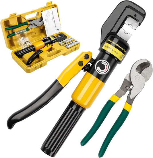 Hydraulic Crimping Tool And Cable Cutter 12 AWG To 00