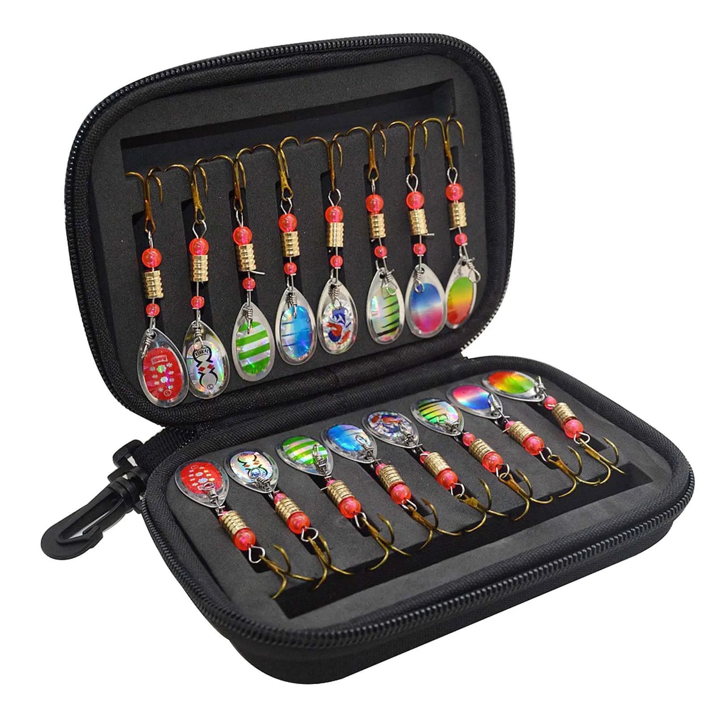 Spinner Lure Set With Hand Crank For Pike Walleye Trout