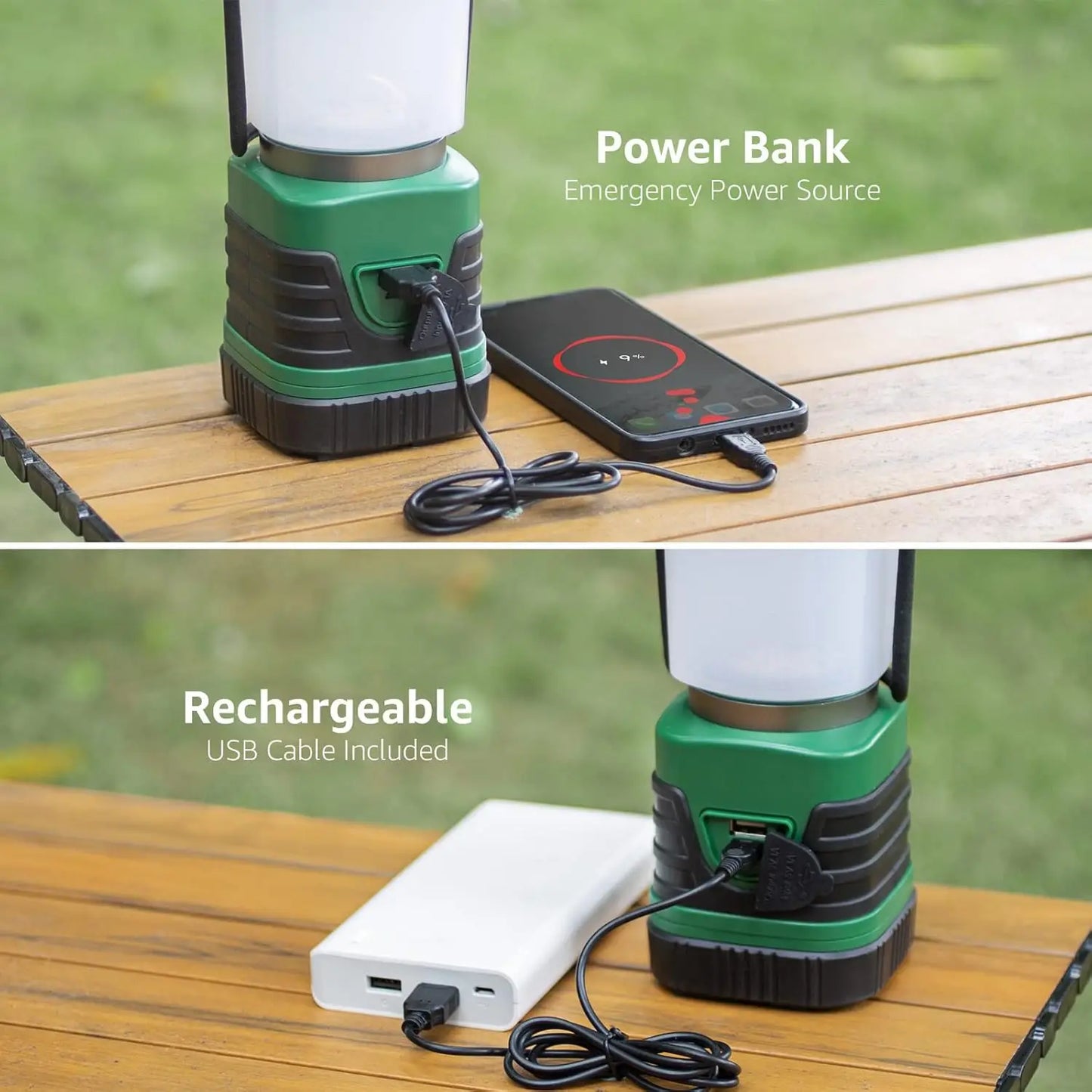 Rechargeable 1000LM LED Camping Lantern With 4400mAh Power Bank