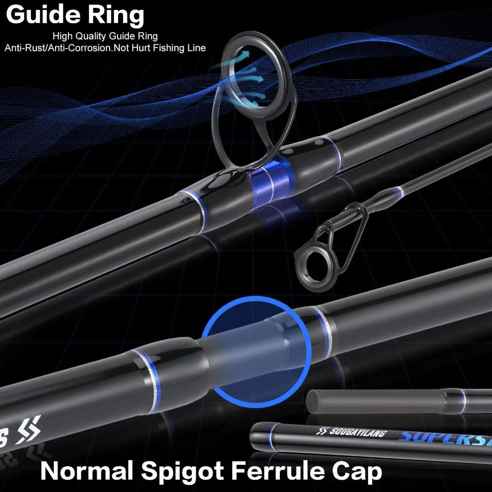 Saltwater Rod And Reel Combo Spinning With 5000 Reel