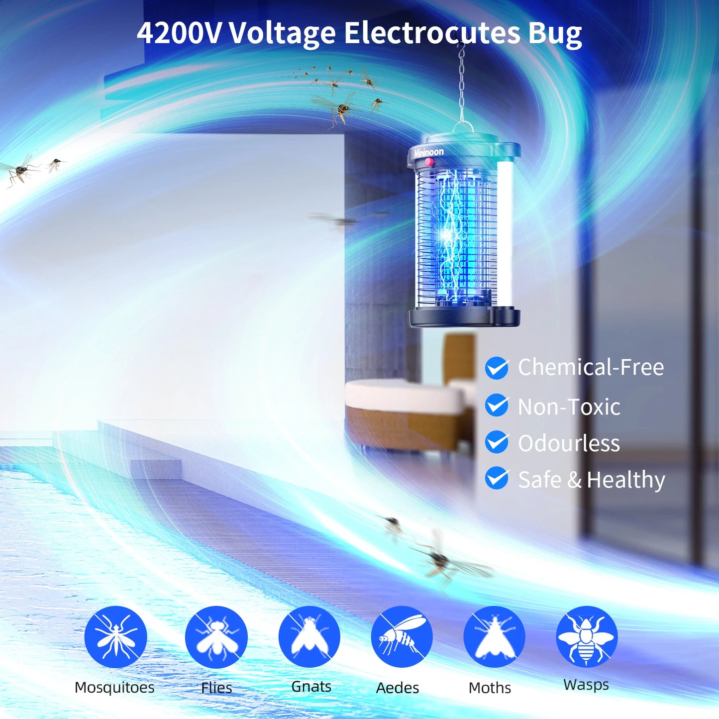 Bug Zapper Outdoor Mosquito Trap With Dual LED Light