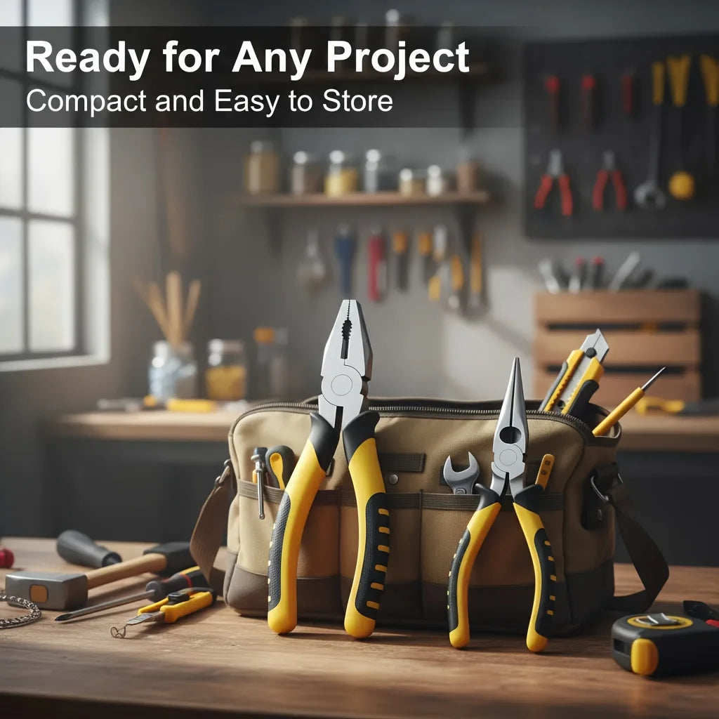 NONEDIY Industrial Pliers Set With Wire Cutters And Needle Nose