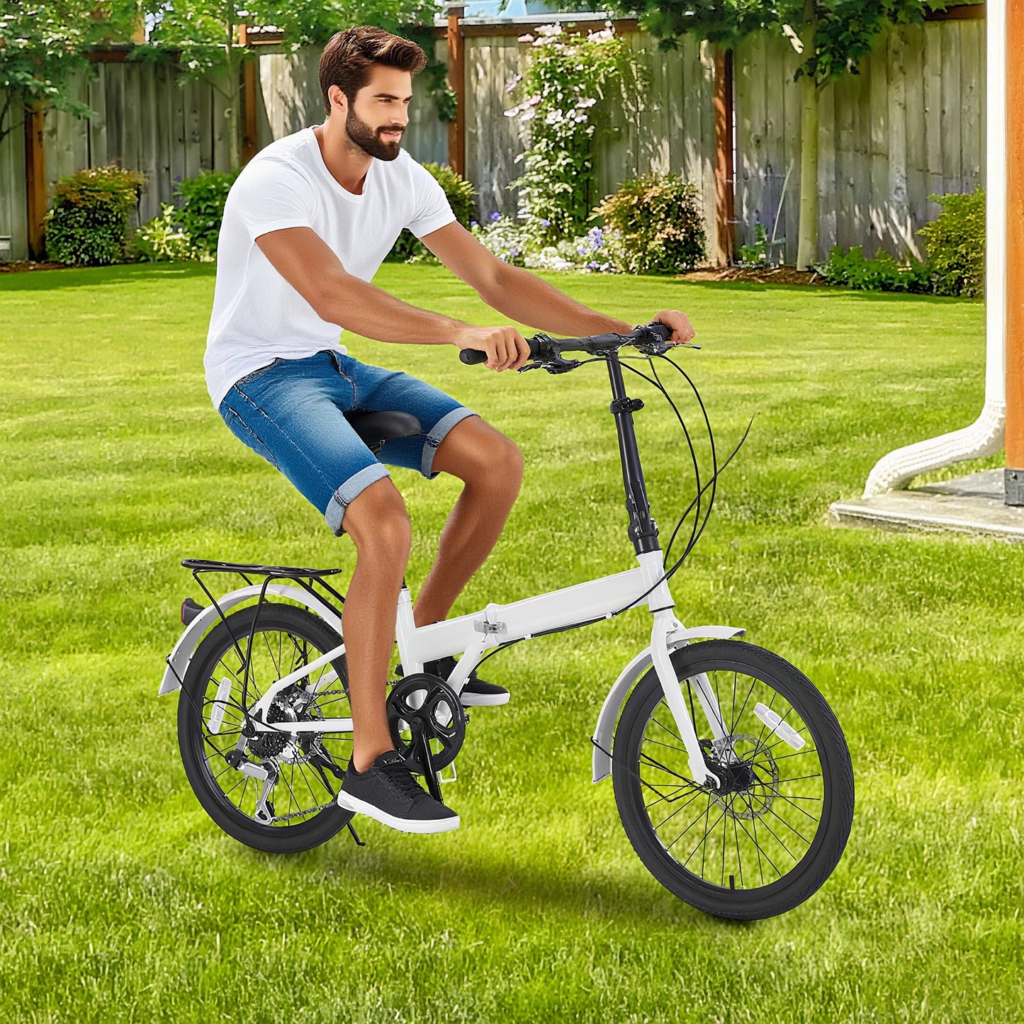 Adult Foldable Bicycle Disc Brake With 7 Speed Gears