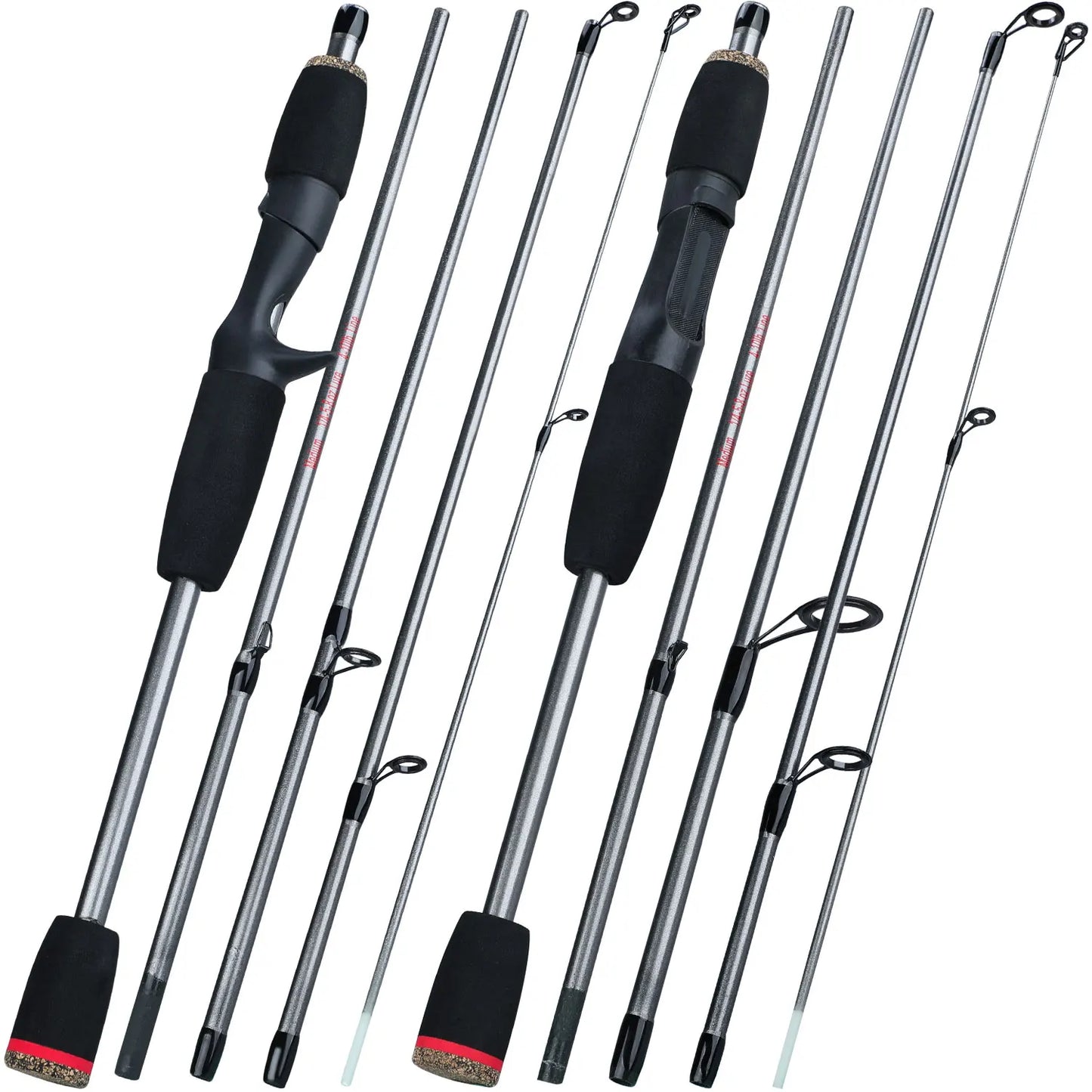 Sougayilang 5 Section Spinning Rod Ultralight Glass Fiber Travel Fishing