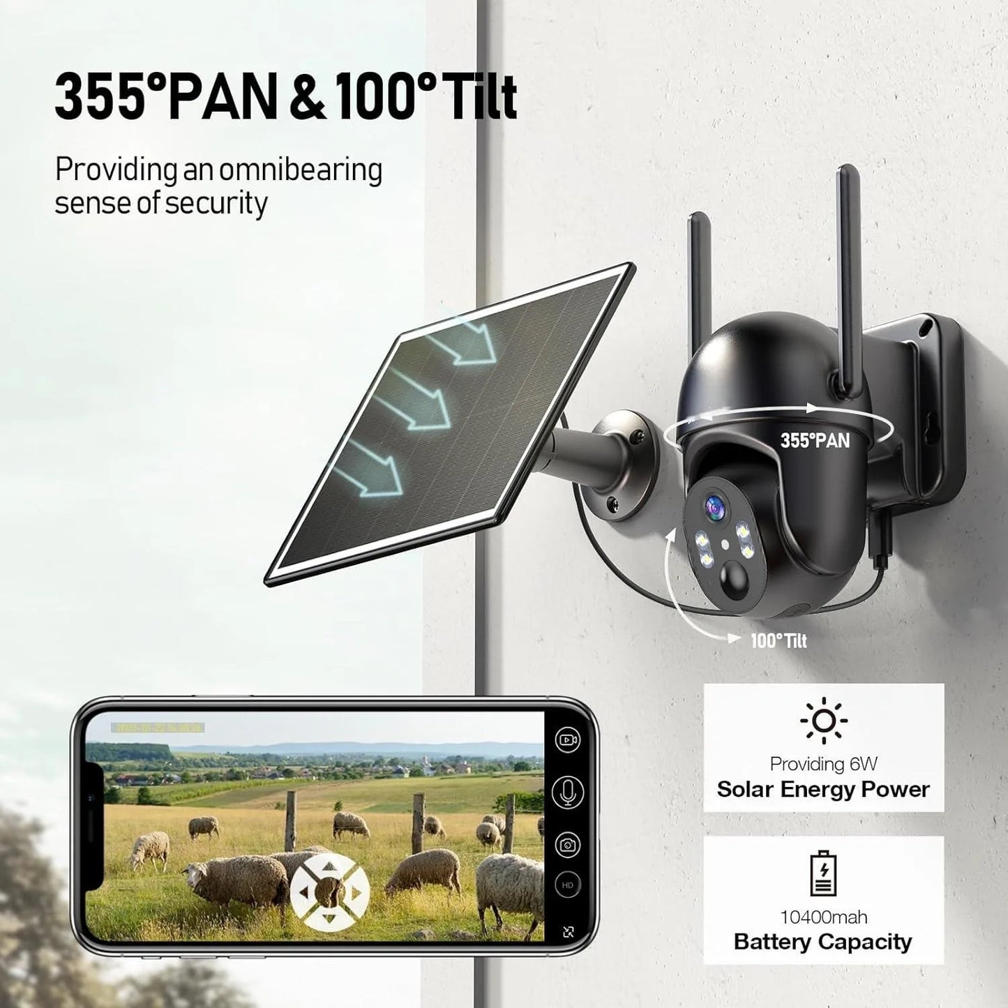4G LTE Solar Outdoor Security Camera With Night Vision