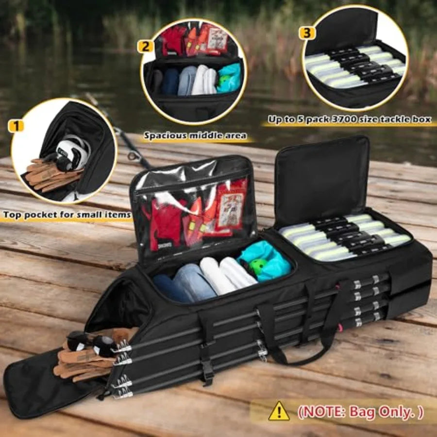 Fishing Backpack Holds 8 Rods and Reels with Molle System