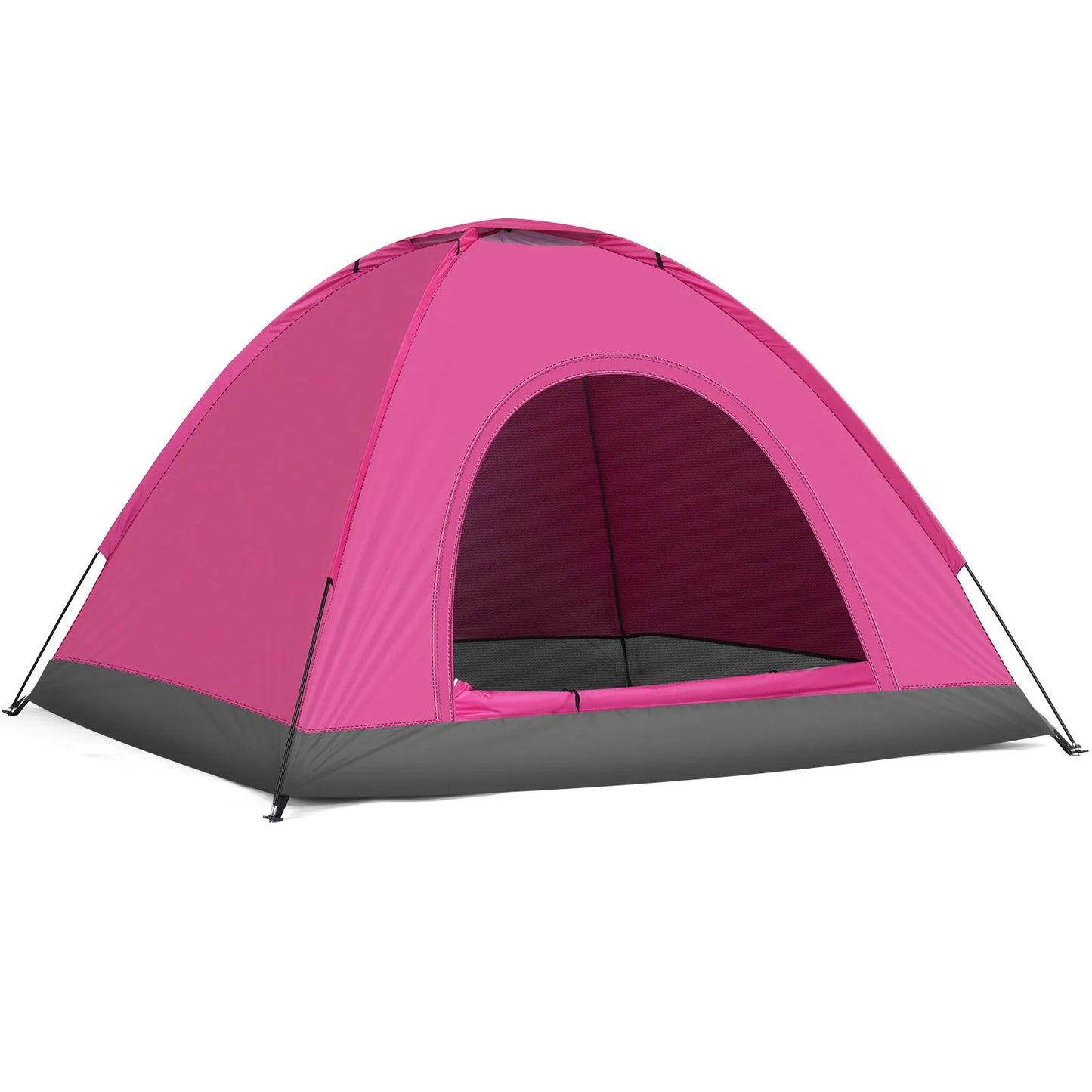 Waterproof Camping Dome Tent 180T Polyester Fiberglass Poles