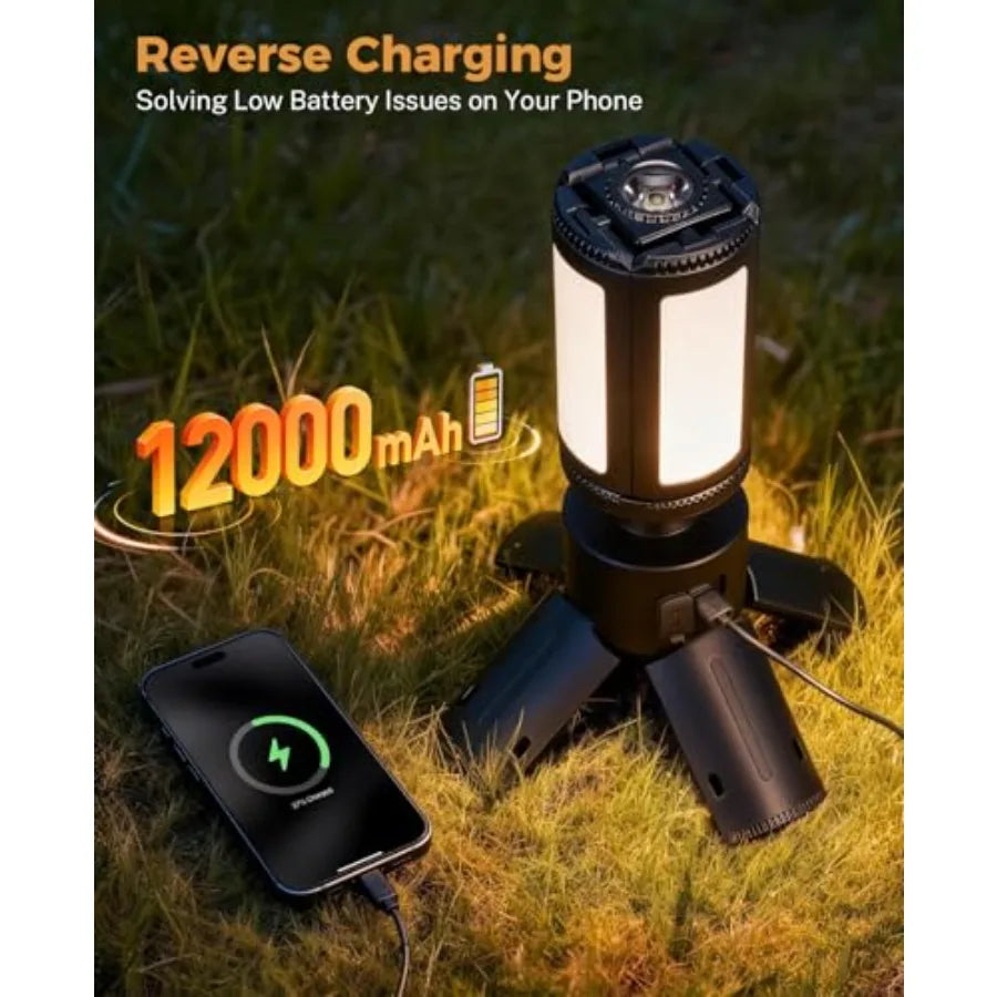 Telescopic Camping Light 12000mAh Rechargeable Collapsible Lantern With Stand