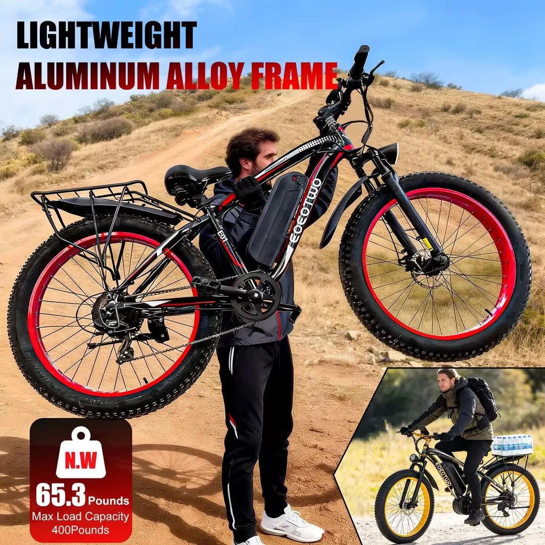 EOEOTWOC 1500W Electric Fat Tire Mountain Bike 34MPH
