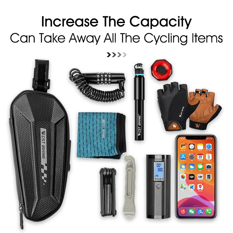 West Biking Portable Bicycle Saddle Bag Waterproof Hard Shell