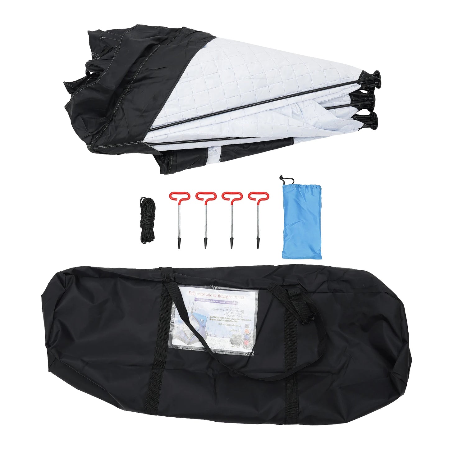 Ice Fishing Insulated Tent 1-2 Person Shelter Portable Windproof Camping Storage