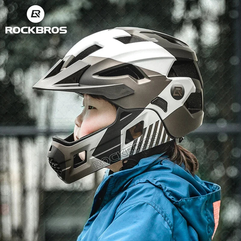 ROCKBROS Kids Full Face Helmet for MTB Road Cycling Safety