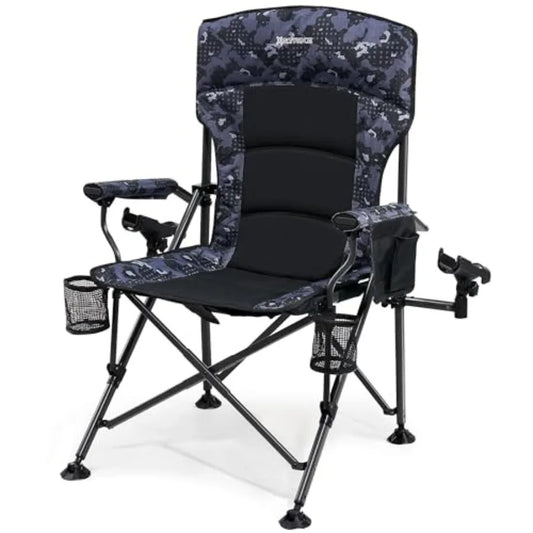 Oversized Folding Fishing Chair With Rod Holder And Cup Holder