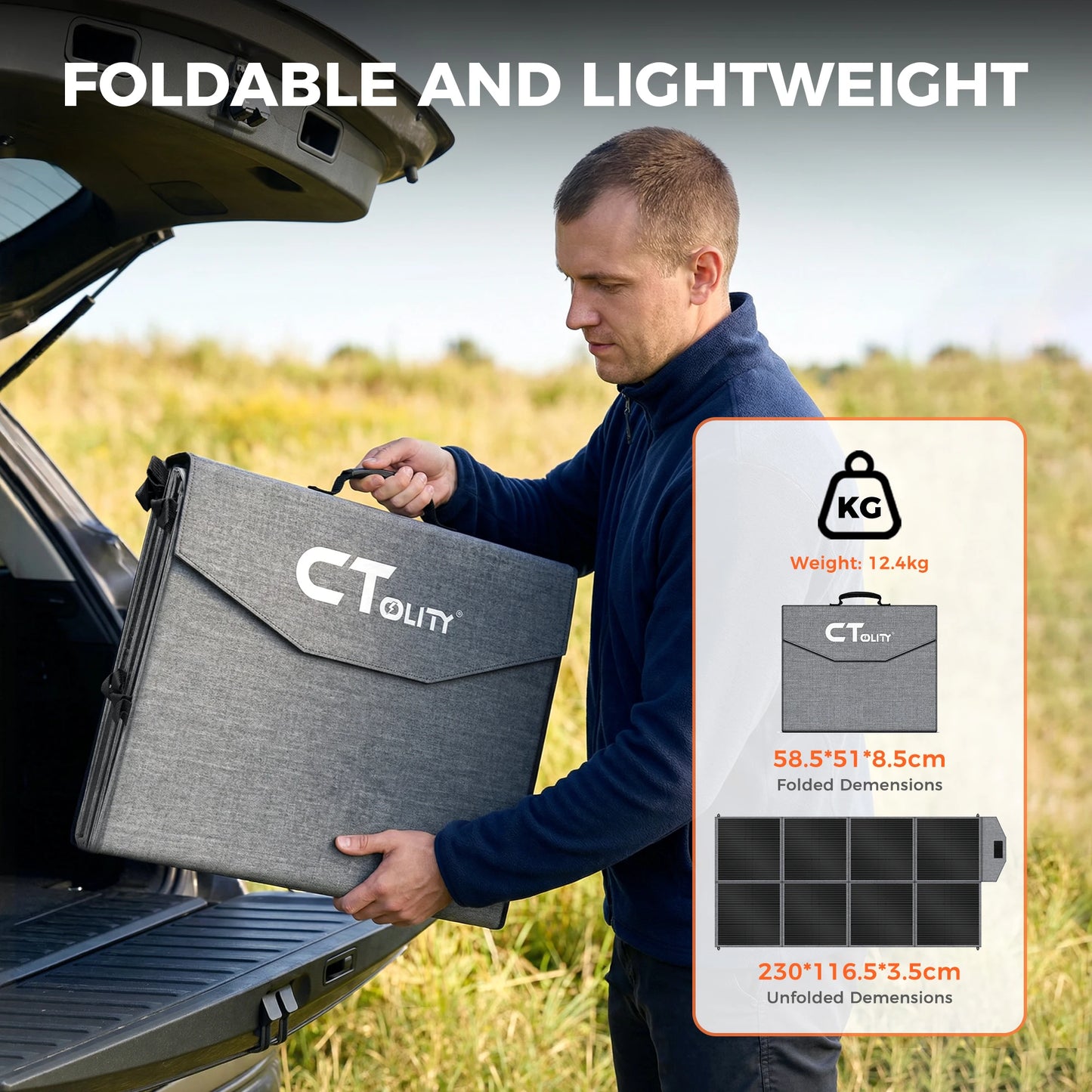 CTOLITY 400W Portable Foldable Solar Panel Kit For RV Camping