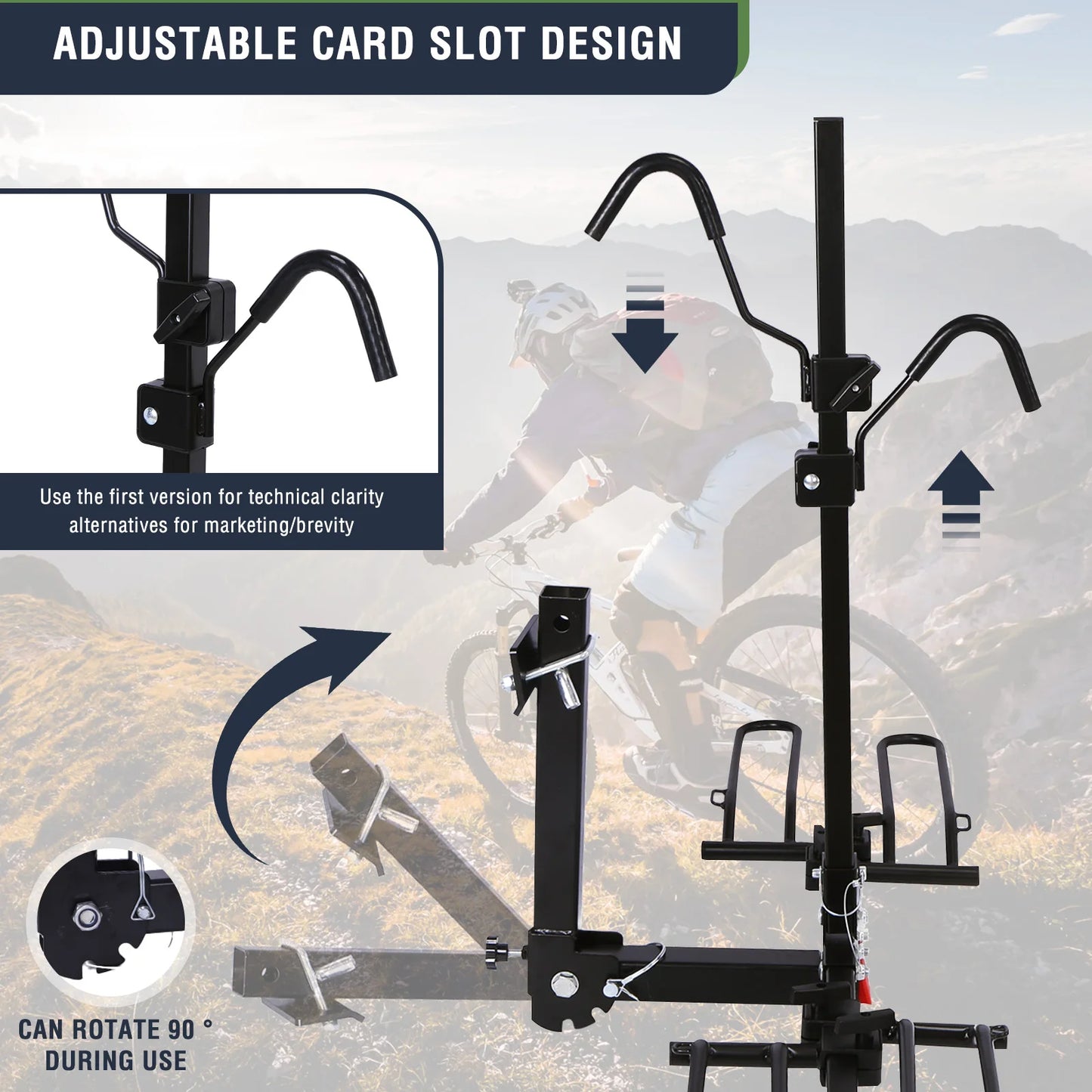 Trailer Hitch Bike Rack Anti Wobble Tilting Carrier 1.25 Receiver